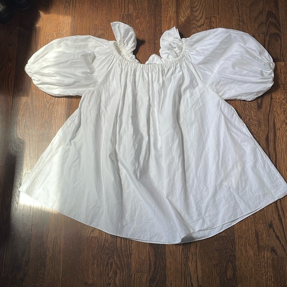 Stella McCartney white off shoulder puff sleeve peasant top blouse shirt - Picture 1 of 12